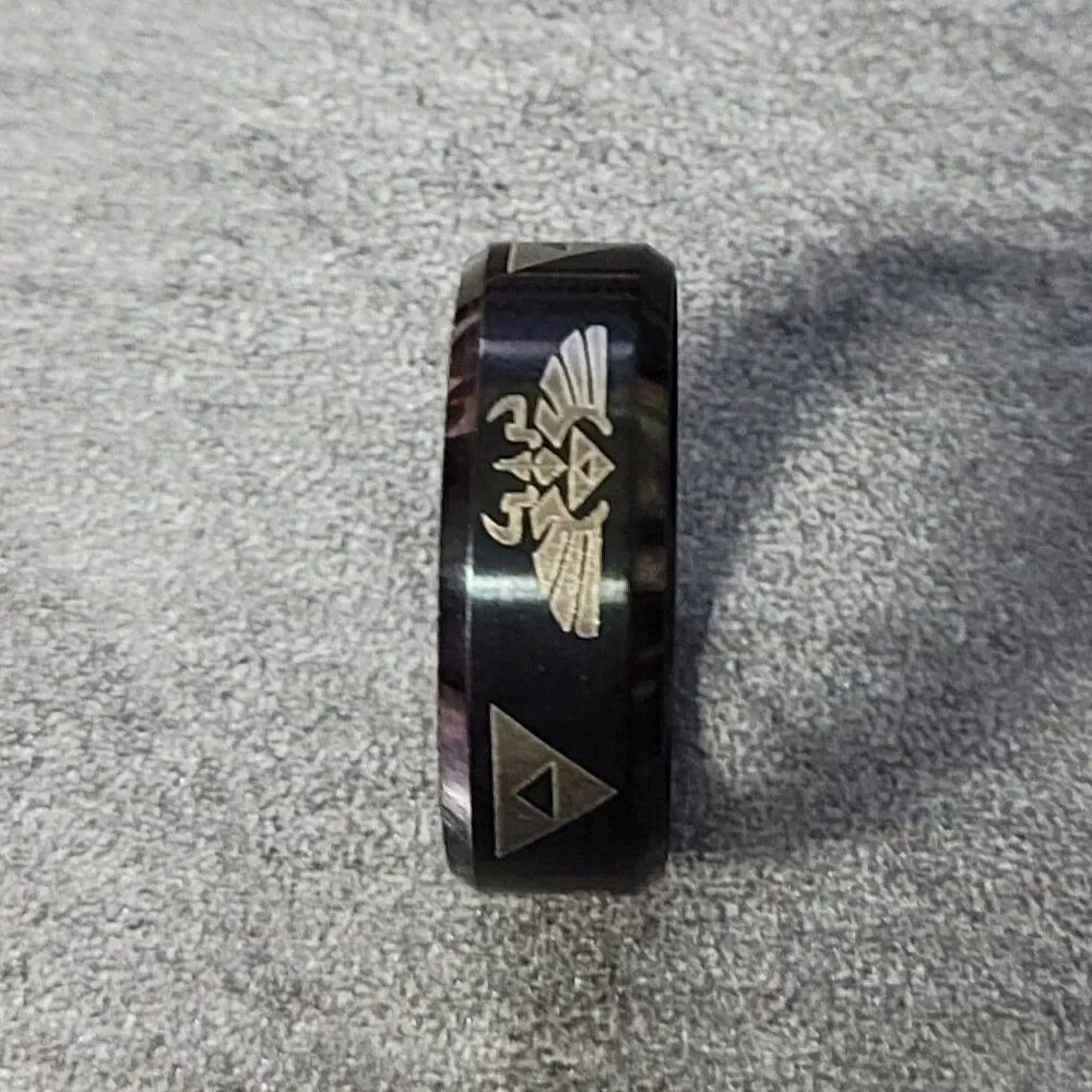 Men's Black Zelda Promise Ring or Wedding Ring